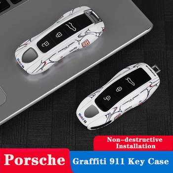 ABS Калъф за ключове Калъф Подходящ за Porsche Cayenne Panamera 718 Macan Кола Ключодържател