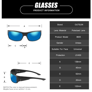 OUTSUN Маркови Модни Поляризирани Слънчеви Очила За Жени, За Мъже, За Шофиране Очила В Черни Рамки очила Мъжки Слънчеви Очила с UV400 Слънчеви Очила oculos de sol