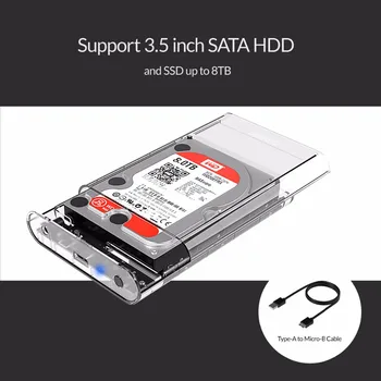 ORICO HDD Калъф 3,5 USB3.0 до SATA3.0 Корпуса на твърдия диск за 2,5 3,5 HDD SSD Кутия HD Външен Адаптер Поддържа UASP 8 TB