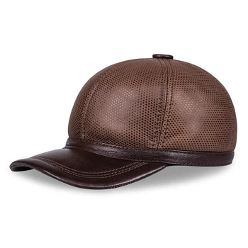 Aorice Мода мъжка бейзболна шапка от естествена кожа, Марка Зимни Нова Мъжка бейзболна шапка от естествена Телешка кожа, Шапки/Шапки с 4 цветове HL129
