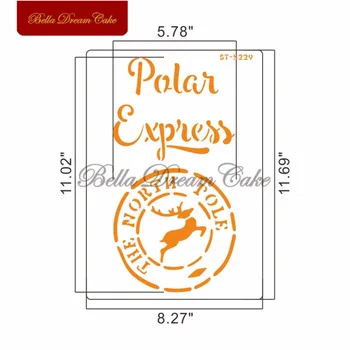 Pole's Express Коледен Шаблон За Торта Многопластови Пластмасови Листове САМ Scrapbooking Живопис Шаблони За Изготвяне на Шаблон Инструмент За Торта