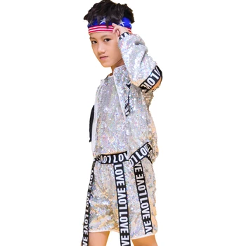 Songyuexia/детски костюм с пайети за момчета, хип-хоп, хип-хоп костюм, модерен джаз Костюм, на разходка, шоу, полк, макара Костюм