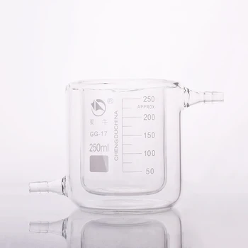 Двустепенна чаша SHUNIU, Ниска форма, с бележки 250 мл, Двупластова студена капан с градуировками, бутилка за фотокаталитической реакции