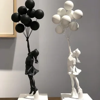 Момиче балон изцеление украса скулптура балон FlyingBalloonsGirl подарък ins
