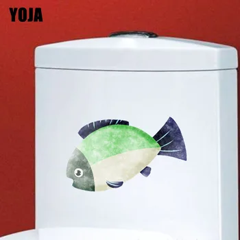 ЙОХА 21,6*12,3 СМ Забавно Риба Тоалетна Стикер Стикер За Стена на Спалня Начало Декор T3-1029