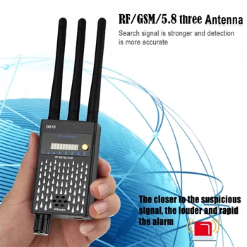 G618 G318 Изящно Проектирана Здрава Детектор на Радиочестотния сигнал Детектор за Камери, GSM, Аудио Търсене на Грешки на GPS Скенер