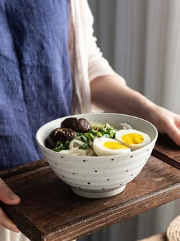 FANCITY японски ретро домашна креативна керамична шестидюймовая купа за спагети, голяма купа за рамена, купа за супа, салатница, посуда