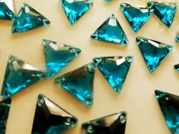 200шт 12 мм с Триъгълна форма crystal Синьо-зелен цвят, шият камъни и кристали, с фиксирана облегалка свободни перли, скъпоценен камък безплатна доставка