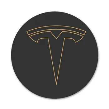 58 мм Американски електрически автомобил Tesla Икони Игли Икона Украса Брошки Метални Значки За Дрехи Раница Украса
