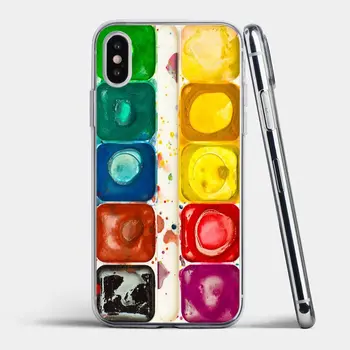 Живопис, акварел Палитра от Цветове, Меки Прозрачни Калъфи За Xiaomi Redmi 3 3S 4X Note 3 4 5A 5 6 7 8 Pro Pocophone F1