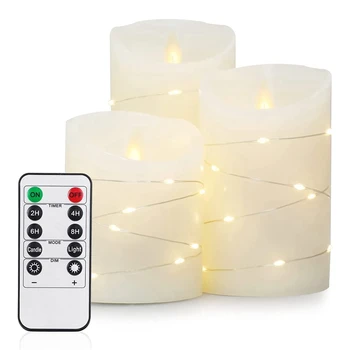 Блестящо Беспламенные Свещи, Таймер LED С Дистанционно Управление, Батерии За Дома, Парти, Коледен Декор