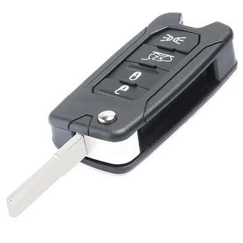 Keyecu Флип Дистанционно на Ключа на Автомобила Калъф за Носене с 4 Бутона за Jeep Renegade 2016 2017 2018 2ADFTFI5AM433TX