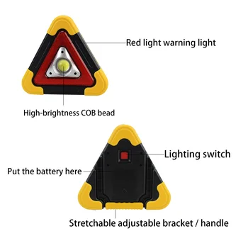 Авто led работна лампа Преносим Мигаща лампа в ръка Триъгълни Предупредителен Знак за Безопасност на Движението Пътна Отбивка Сигнална лампа