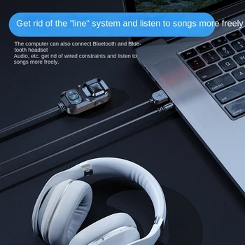 Автомобилен Bluetooth Приемник AUX Автомобил с 3.5 Мм Аудио Bluetooth Адаптер, Bluetooth Предавател 5.1 Аудио Адаптер