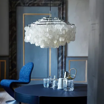 Постмодернистский Естествен висящ лампа във формата на миди, лампа E27, осветителни Тела с диаметър 60 cm, Лампи във формата на Миди, за да Спални, Дома, в Хола, на Светлината