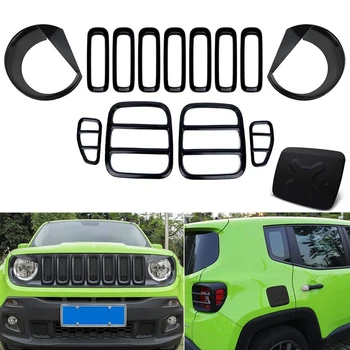 Размерът / видът на предните Окото Решетка, фаровете и задните Светлини, Капак на Горивната на Вратата Врати за Jeep Renegade 2016-2020 Комплект Външни облицовки